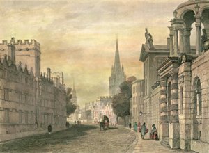 The High Street, Oxford, gravert av G. Hollis, 1835