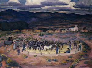 Burros tresking av John French Sloan