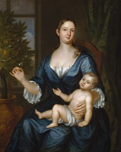 Fru Francis Brinley og hennes sønn Francis, 1729. av John Smibert