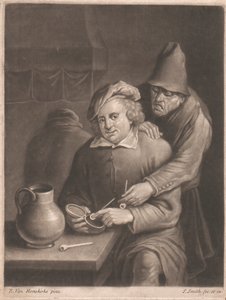 En røyker som sitter ved bordet av John Smith