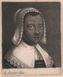 Hode og skuldre til en ung kvinne i trekvart profil til høyre av John Smith