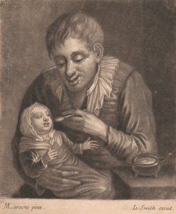 Mann som mater barn av John Smith