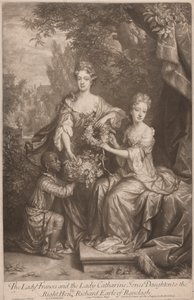 Lady Frances og Lady Catherine Jones Daughters til høyre ærede Richard Earl of Ranleagh av John Smith