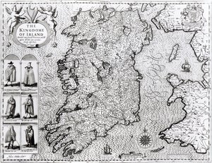 Kongeriket Irland, gravert av Jodocus Hondius (1563-1612), 