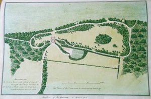 Situasjonen for hytta på Boarn Hill (farge litho) av John Spyers