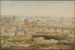 Newcastle upon Tyne fra Windmill Hills, Gateshead, 1887 (blyant og wc på papir)