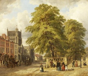 Utsikt over College Green (olje på lerret)