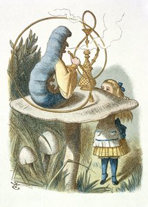 Alice møter den blå larven av John Tenniel