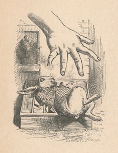 Alice la hånden ned til den hvite kaninen, 1889 av John Tenniel
