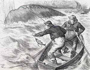 Tegneserie av John Tenniel, en engelsk illustratør, grafisk humorist og politisk tegneserieskaper. 1/1/1891 (gravering) av John Tenniel