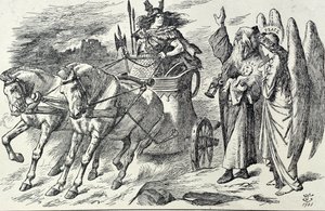 Tegneserie fra Punch med tittelen Time's Appeal av John Tenniel
