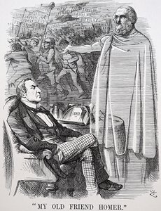 Gladstones gamle venn Homer av John Tenniel