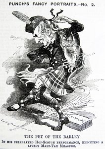 Politisk satire som skildrer William Ewart Gladstone av John Tenniel