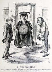Politisk satire som skildrer William Ewart Gladstone og Benjamin Disraeli av John Tenniel