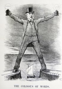 Politisk satire som skildrer William Ewart Gladstone og Benjamin Disraeli av John Tenniel