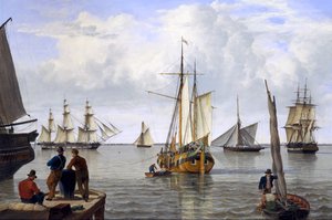 Frakt i Themsens elvemunning, 1820 av John Thomas Serres