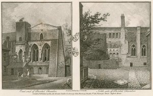 Østenden (venstre) og nordsiden (høyre) av Painted Chamber, Westminster Palace av John Thomas Smith