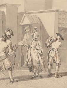 Hogarth bærer sitt mesters syke barn rundt Leicester Fields. The Spot of Ground Leicester House. av John Thomas Smith