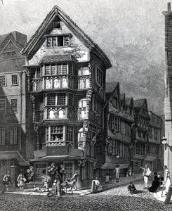 Houses Lately Standing on the West Corner of Chancery Lane, Fleet Street, utgitt i 1812 av John Thomas Smith