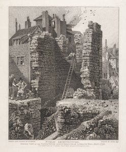 Innvendig utsikt over vakttårnet som ble oppdaget nær Ludgate Hill, 1. mai 1792 av John Thomas Smith