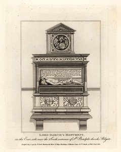 Lord Darcies monument i St Botolphs kirke, Aldgate av John Thomas Smith