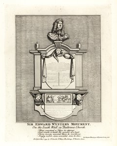 Monument av Sir Edward Wynter, død 1685, på sørveggen til St Mary