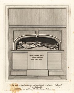 Monument til Richard Fishbourne Mercer, død 1625, i ambulatoriet i Mercers Chapel, Cheapside av John Thomas Smith
