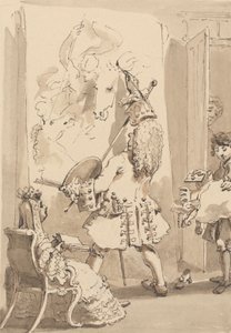 Sir James Thornhills gutt går inn i sin mesters malerom for å levere pakken og et brev i nærvær av Lady Thornhill av John Thomas Smith