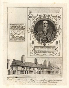 Van Duns almuehus i Petty France, med hans veggmaleri i St Margaret