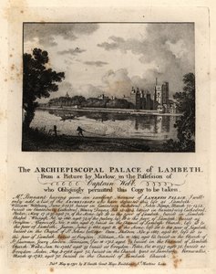 Utsikt over Lambeth Palace, London av John Thomas Smith