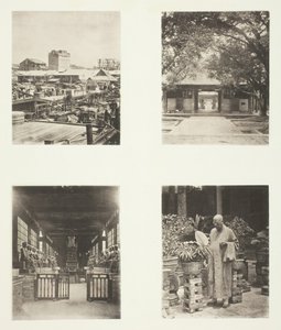En kantonpantelånerbutikk, Honam Temple, Canton, Temple of Five Hundred Gods, Canton..., ca. 1868. av John Thomson