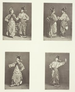 Skuespillere, eldgammel ekteskapsdrakt, skuespillere, eldgammel ekteskapsdrakt, eldgamle kostymer, ca. 1868. av John Thomson