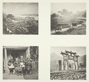En del av Foochow Foreign Settlement, Terracing Hills, Foochow Field Women, A Memorial Arch, ca. 1868. av John Thomson