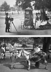 Fotografi på allmenningen og venter på leie, 1876-77 (woodburytype) av John Thomson