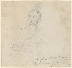 Kaptein Joseph Lewis av Louis, fra Oneida-indianerne, studerer for av John Trumbull