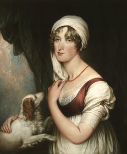 Sarah Trumbull med en spaniel, ca. 1802 av John Trumbull