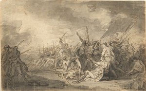 Studie for The Death of General Warren i slaget ved Bunker av John Trumbull