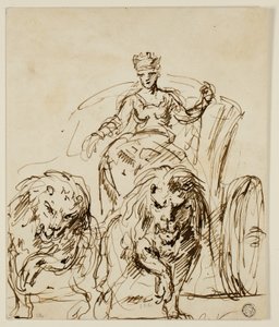 Cybele på vogn tegnet av Lions av John Vanderbank