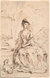 Portrett av en dame (Peg Woffington?) som en gjeterinne av John Vanderbank
