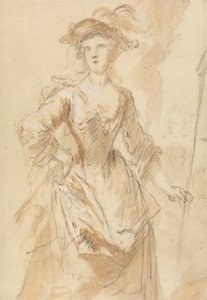 Portrett av en ung dame som hyrdedame av John Vanderbank