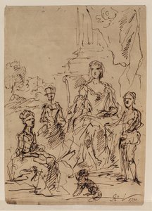 Skisse for en familieportrettgruppe, 1730