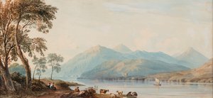 Glengary Loch, dato ukjent (akvarell på papir) av John Varley