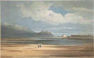 Harlech Castle på andre siden av Traeth Mawr av John Varley