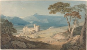 Harlech Castle og Snowdon av John Varley