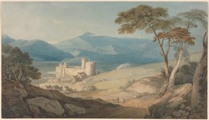Harlech Castle og Snowdon av John Varley