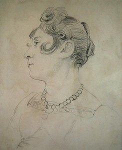 Portrett av Matilda Lowry (blyant på papir) av John Varley