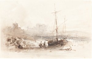 Seilbåt på en strand av John Varley
