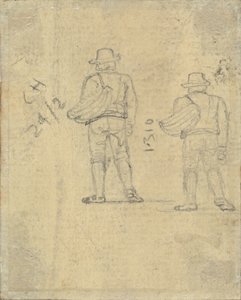 To studier av en figur som holder en kurv [verso] av John Varley
