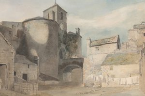 Befestet inngang til en walisisk bys østport i Caernarvon, ca. 1802.