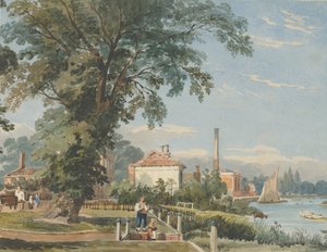 På Themsen ved Hammersmith, ca. 1836.